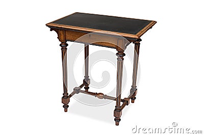 An Antique Wooden Side Table Stock Photo