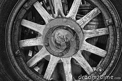 Antique Wooden Wheel Stock Photo