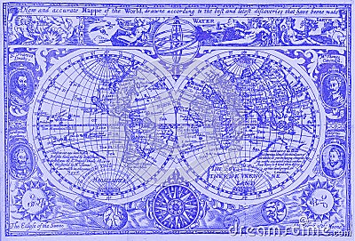 Antique world map Stock Photo