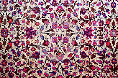 Antique worn oriental carpet Stock Photo