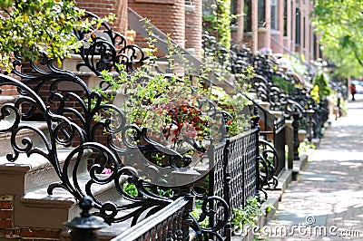 Antique Wrought Iron Railing and Fence Stock Photo