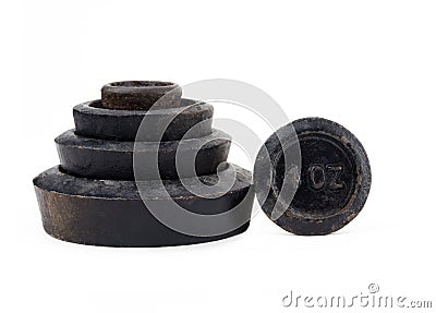 Antiques imperial weights Stock Photo