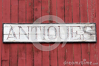 Antiques Sign Stock Photo