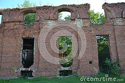 Antiquity architecture barracks construction history military militarytown old ruins russia stones town trees wartimehistory Stock Photo