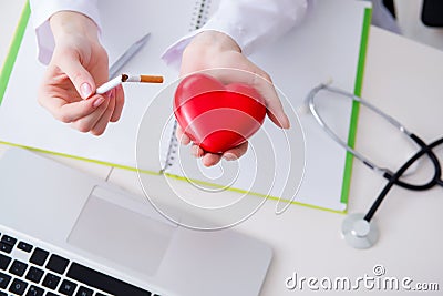 The antismoking concept wih heart in medical concept Stock Photo