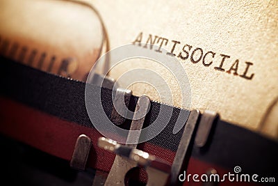 Antisocial word view Stock Photo