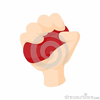 Antistress red ball icon, cartoon style Vector Illustration