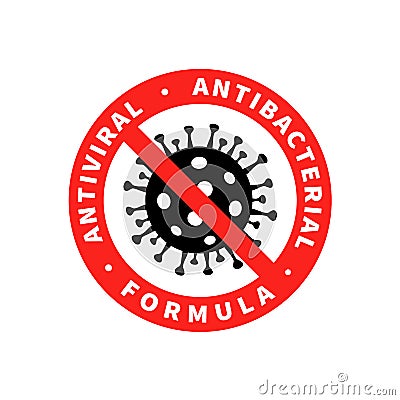 Antiviral antibacterial coronavirus formula vector icon Vector Illustration