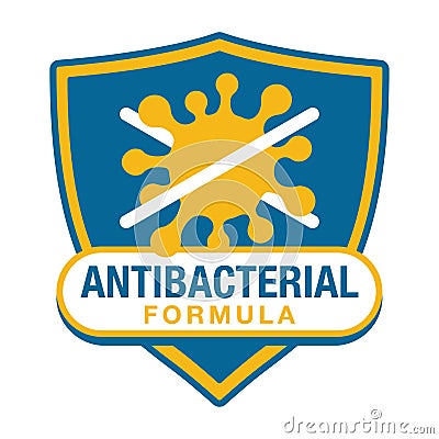 Antiviral antibacterial formula emblem Vector Illustration