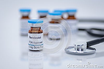 Antiviral FDA approved drug remdesivir for treatment of novel coronavirus covid-19 Stock Photo