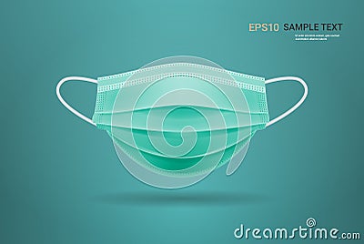 Antiviral medical respiratory face mask protection against coronavirus health care surgical concept Vector Illustration