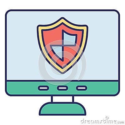 Antivirus protected, certified security Vector Icon which can easily modify or edit Stock Photo
