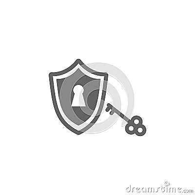 Antivirus shield, passcode, protection unlock, safety lock, security key icon Stock Photo