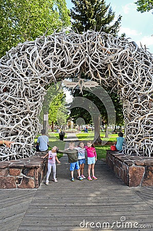 Antler Arches in Jackson Hole Editorial Stock Photo