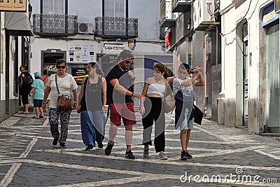 Streets of Ponta Delgada. Editorial Stock Photo