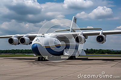 Antonov cargo plane, before being destroyed. Ai generated Stock Photo