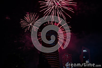 Fireworks The Kenyatta International Convention Centre Africa’s Premier Meeting Venue Nairobi City County Kenya East Africa Stock Photo