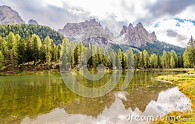 Antorno lake near Misurina lake in South Tirol Dolomites - Italy Stock Photo