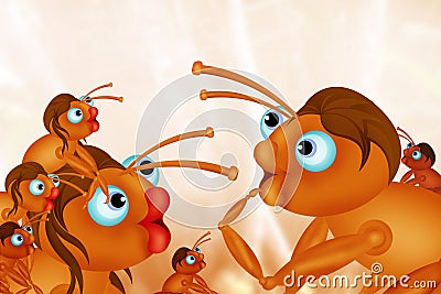 Ants family Stock Photo