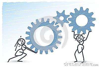 Ants and gears Vector Illustration