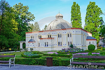 Antun`s bath from the 18th century is the first bathing building in the Daruvar park Stock Photo