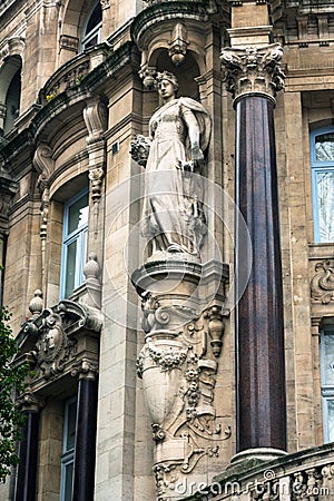 Antwerp, Belgium. Baroque buildings on Leistraat and Meir street. Detail of the house Stock Photo