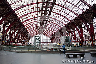 Antwerp, Belgium - June 19, 2011 : Antwerp train station Editorial Stock Photo