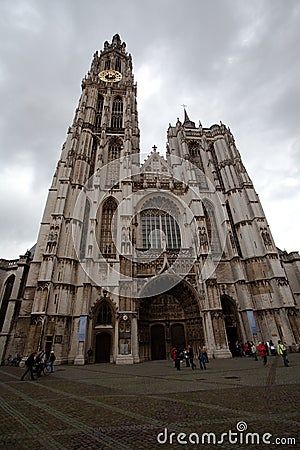 Antwerp, Belgium - June 19, 2011 : Cathedral of Our Lady Editorial Stock Photo