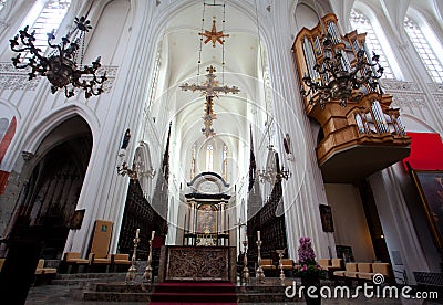 Antwerp, Belgium - June 19, 2011 : Interior of the Cathedral of Our Lady Editorial Stock Photo
