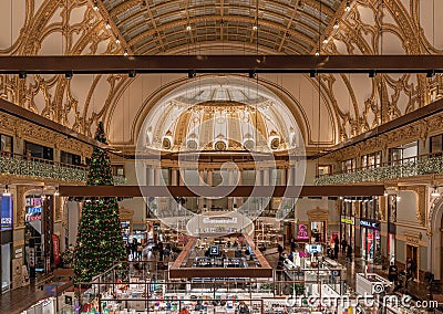 Antwerp, Flanders - Belgium - Historical ballroom renovated into a luxury shopping mall Editorial Stock Photo