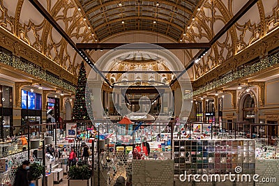 Antwerp, Flanders - Belgium - Historical ballroom renovated into a luxury shopping mall Editorial Stock Photo