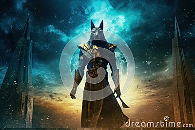 Anubis, egyptian god Stock Photo