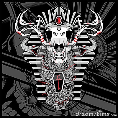 Anubis God Of The Dead,with snake - Vector Vector Illustration