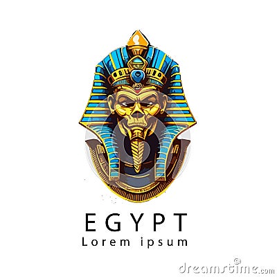 anubis god of egypt skull face head logo Vector Illustration