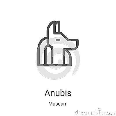 anubis icon vector from museum collection. Thin line anubis outline icon vector illustration. Linear symbol for use on web and Vector Illustration