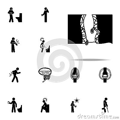 anus, diagram, hemorrhoids icon. Pain People icons universal set for web and mobile Stock Photo