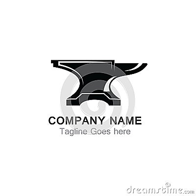 Anvil blacksmith vector logo design template on white Backgound Stock Photo