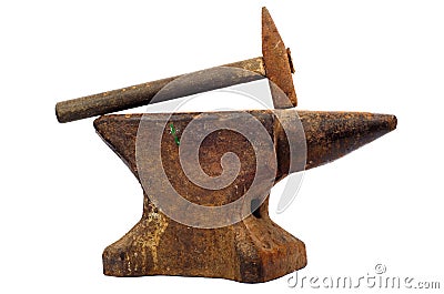 Anvil and hammer Stock Photo