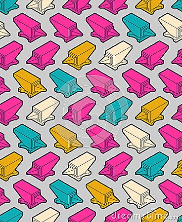 Anvil pattern seamless. Blacksmith tool background. Vector texture Vector Illustration