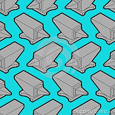 Anvil pattern seamless. Blacksmith tool background. Vector texture Vector Illustration