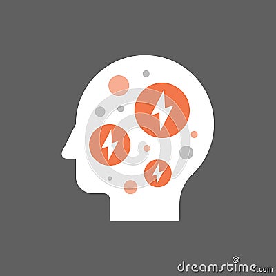 Fear and panic attack, anxiety concept, mental health, mood disorder Vector Illustration