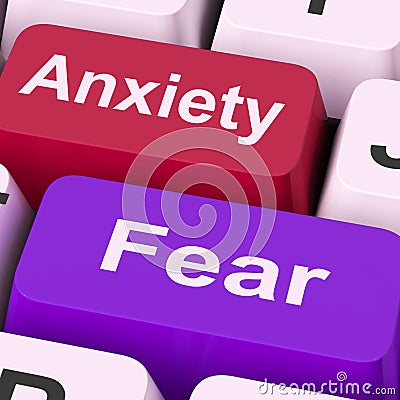 Anxiety Fear Keys Means Anxious And Afraid Stock Photo