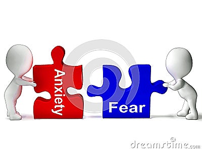 Anxiety Fear Puzzle Means Anxious Or Afraid Stock Photo