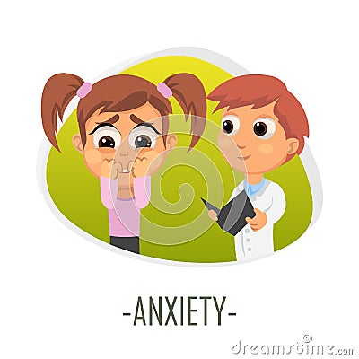 Anxiety medical concept. Vector illustration. Cartoon Illustration