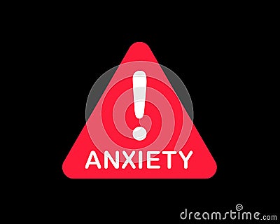 Anxiety - mental disorder and illness causing fear, stress and dread. Vector Illustration