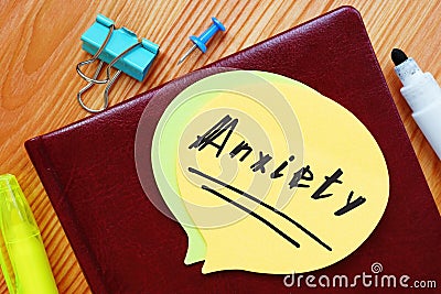 Anxiety phrase on the piece of paper Stock Photo