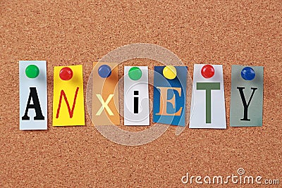 Anxiety Single Word Stock Photo