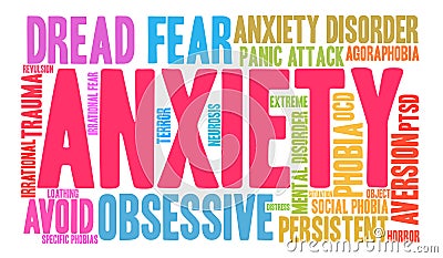 Anxiety Word Cloud Vector Illustration