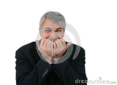 Anxious businessman Stock Photo