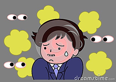 Anxious od smell Vector Illustration